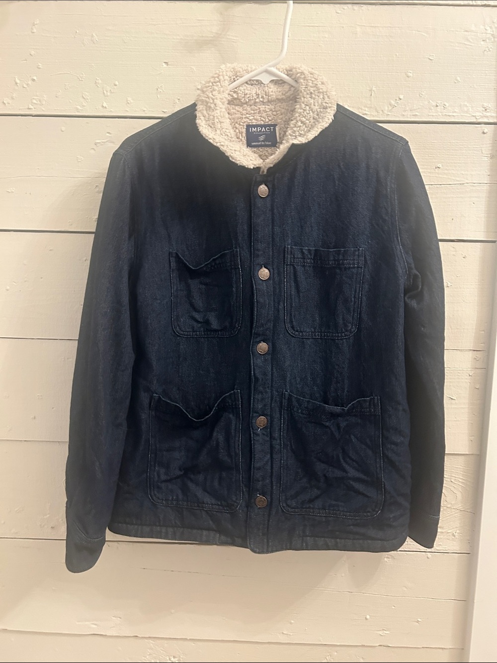 United By Blue Impact Collection Womens Sherpa Lined Denim Chore Jacket Size Med